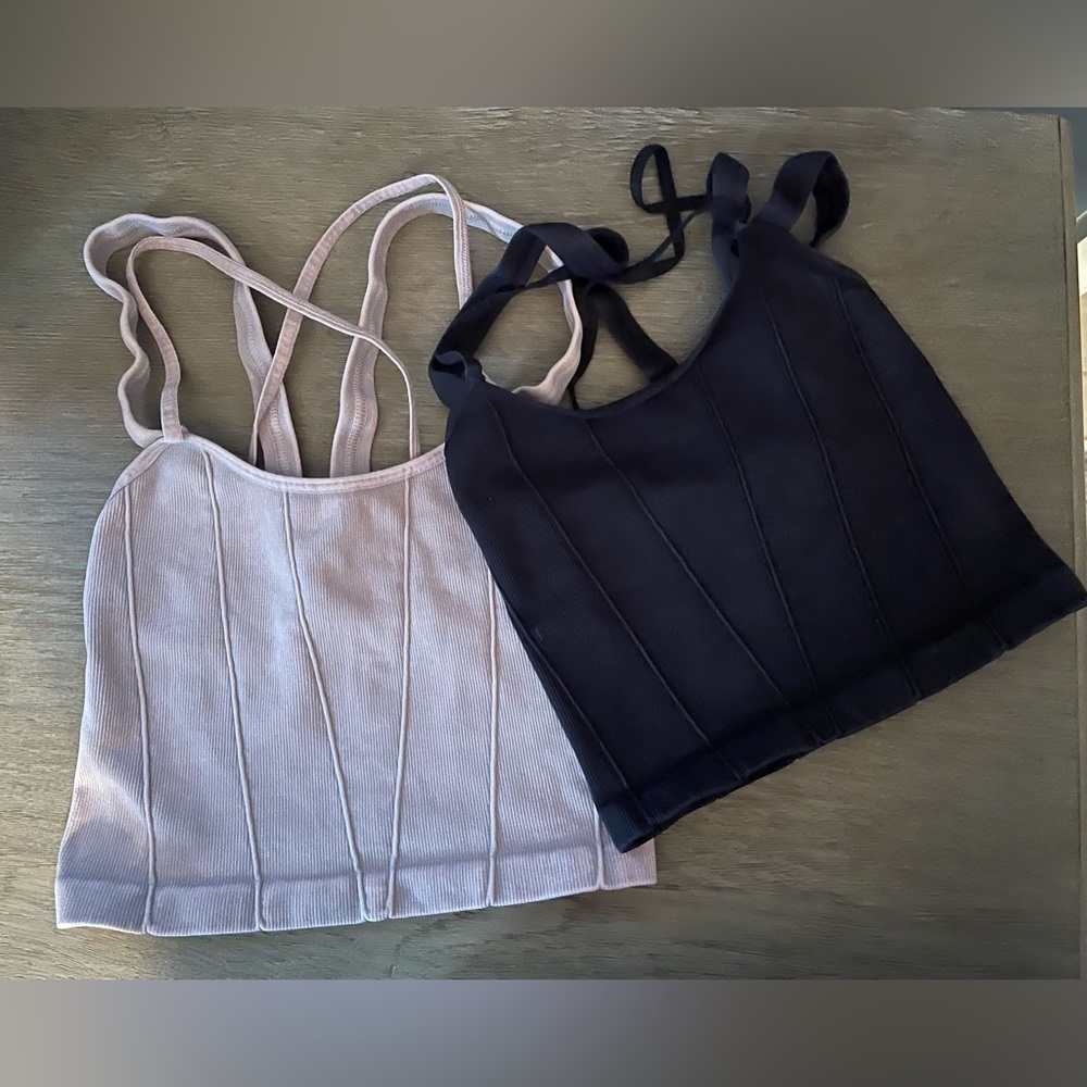 Free People Movement- Set of Two Ribbed Tank Tops
